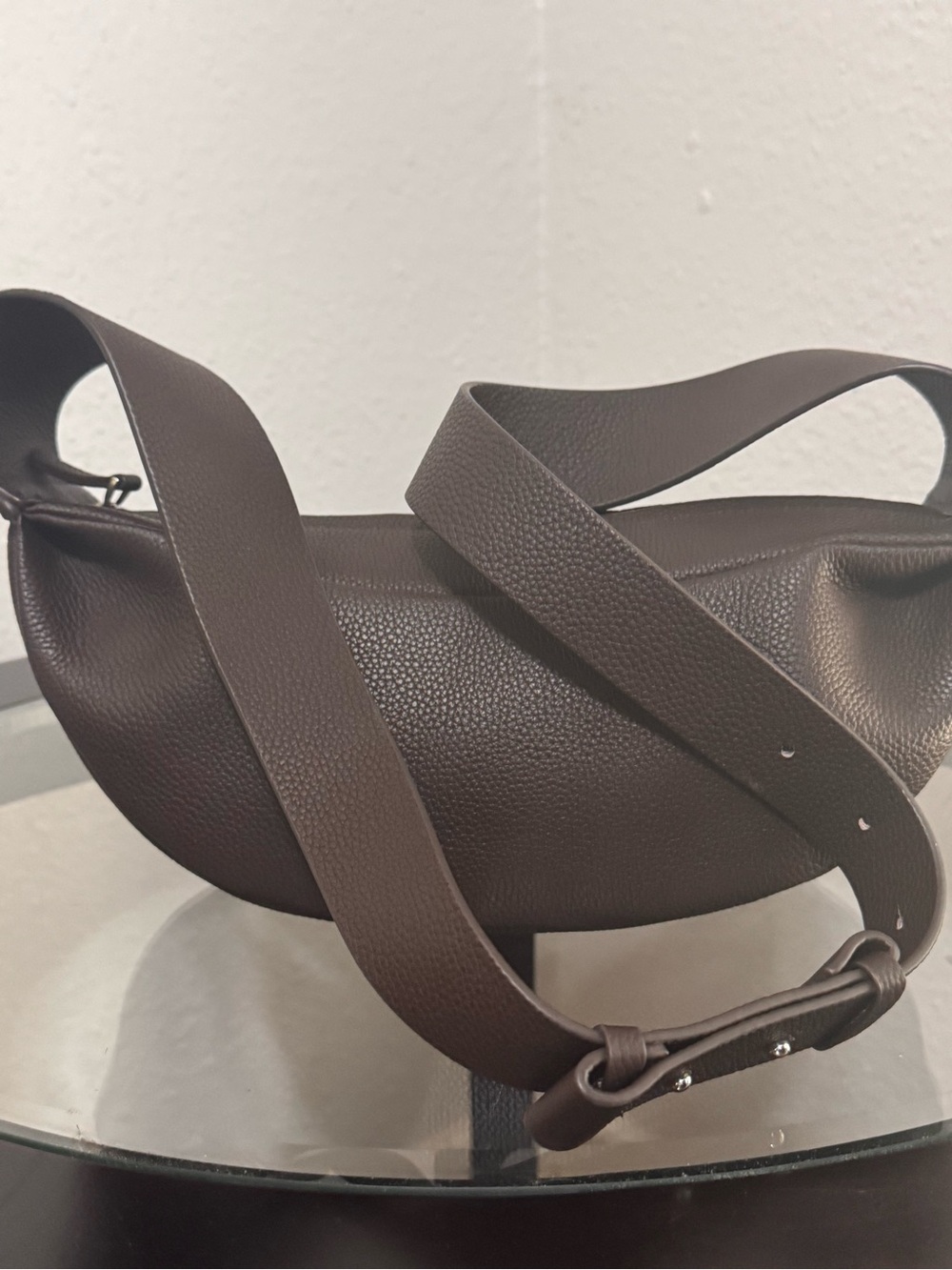 Classic Crescent Sling Bag in Dark Brown
